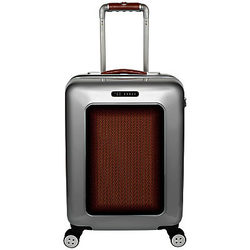 Ted Baker Herringbone 4-Wheel 54cm Small Cabin Suitcase, Silver